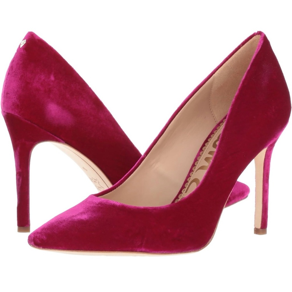 Sam Edelman Hazel Fuchsia Velvet Heels